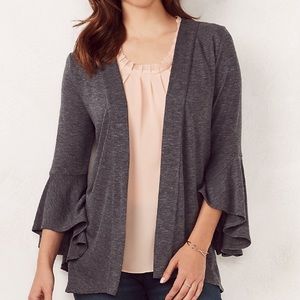 Gray Heather Bell Sleeved Cardigan